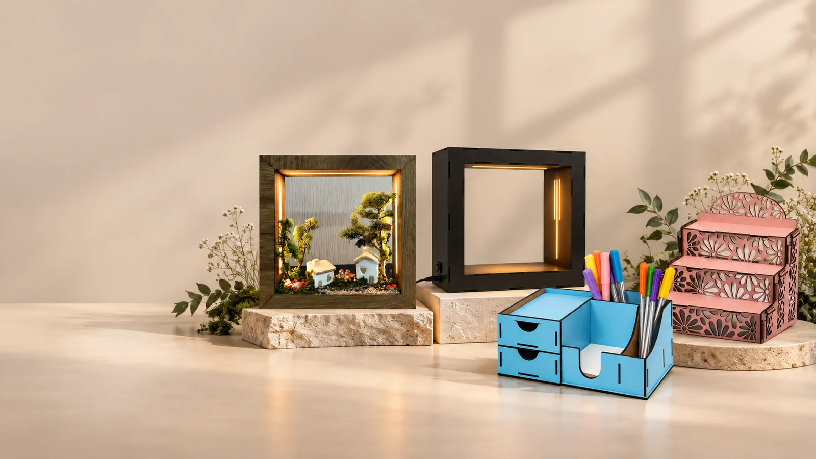 Doclarify Deco geçmiş ve güncel ürünlerini birlikte gösteren ürün kompozisyonu