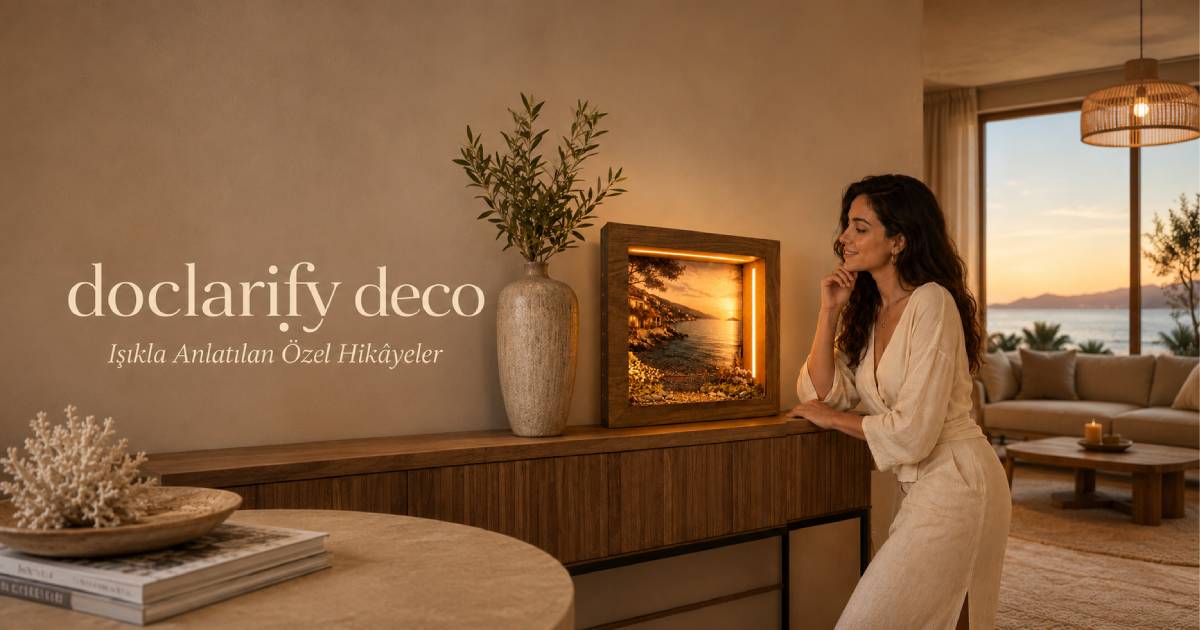 doclarify deco slogan görseli: Işıkla Anlatılan Özel Hikâyeler