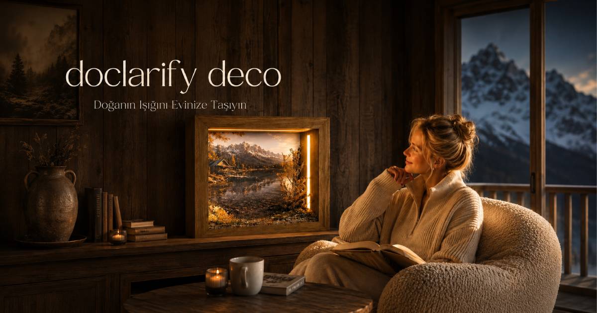 doclarify deco slogan görseli: Doğanın Işığını Evinize Taşıyın