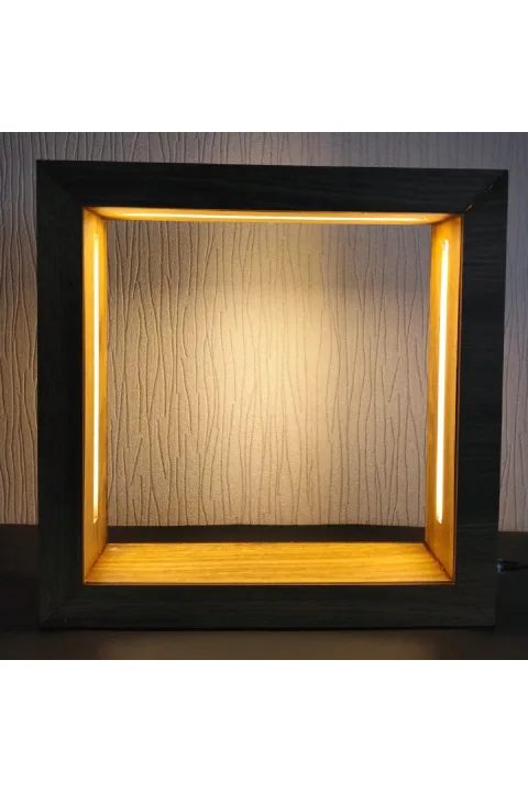 TC010 - Açık Ud Ağacı Desenli M Boy Kumandalı İçi Boş LED Obje Sergileme Çerçevesi - dekoratif obje ile kullanım örneği