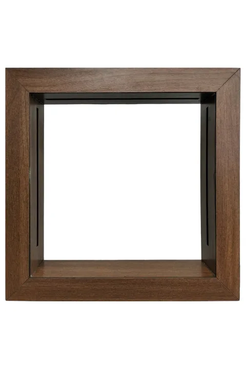 TC009 - Koyu Meşe Desenli M Boy Kumandalı İçi Boş LED Obje Sergileme Çerçevesi - alternatif ön görünüm