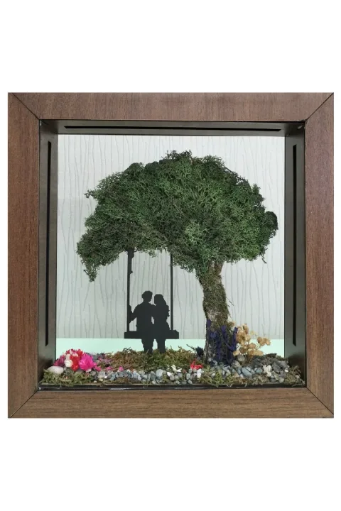 OC003 - Koyu Meşe Desenli M Boy Kumandalı Yosun Ağaçlı Modüler LED Diorama Seti - alternatif ürün görünümü