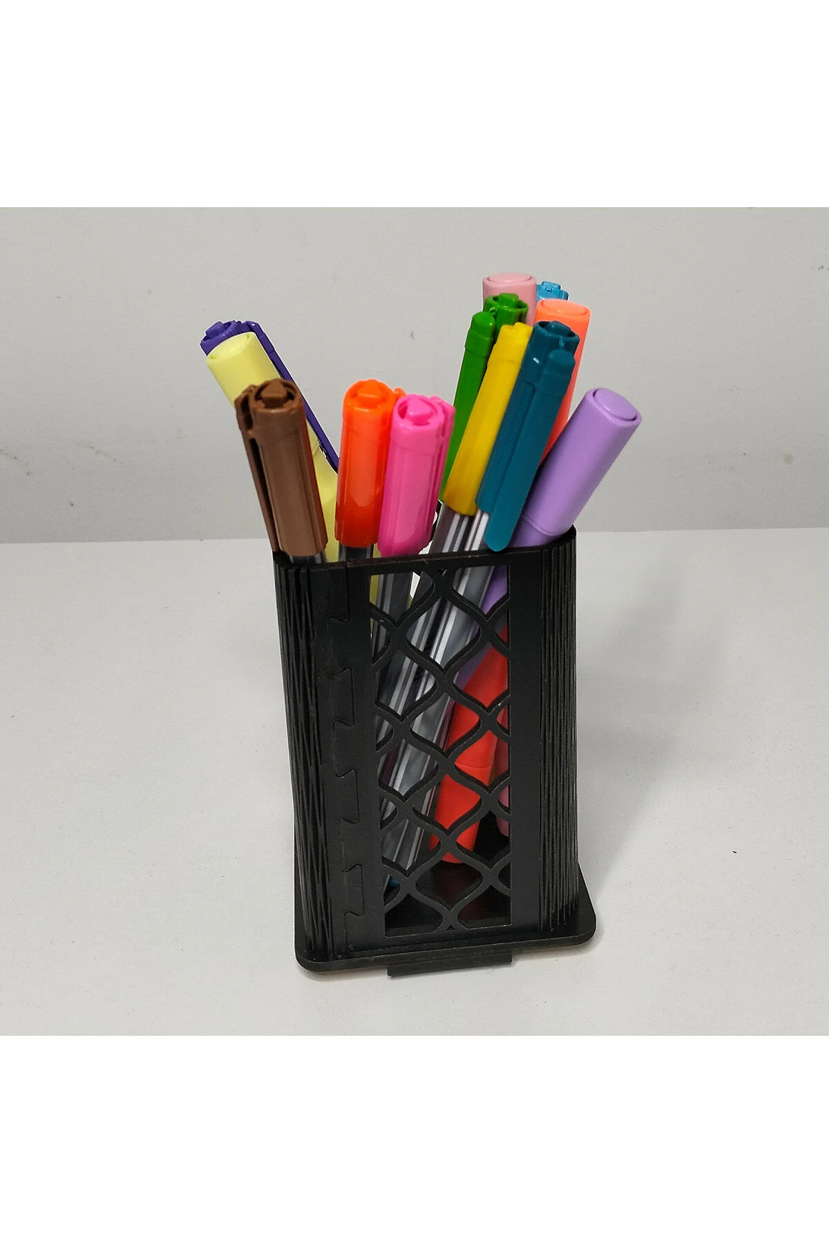 MD-KK-002 - Esnek Oval Köşeli Siyah Masaüstü Kalemlik – Kalem ve Marker Organizeri - alternatif ürün görünümü