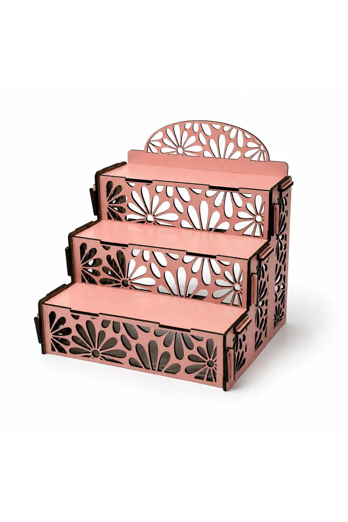 SK-OS-001 - 3 Kademeli Pembe Sergileme Standı – Masaüstü Düzenleyici - ürün kartı ana görseli