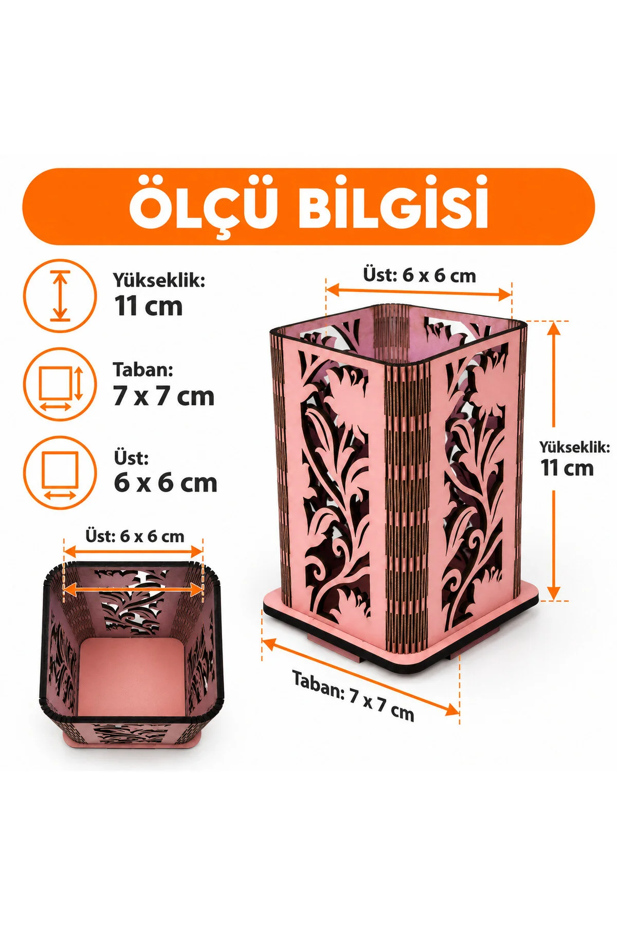 MD-KK-003 - Esnek Oval Köşeli Pembe Masaüstü Kalemlik – Çiçek Desenli Kalem ve Marker Düzenleyici - dekorasyonda kullanım görünümü